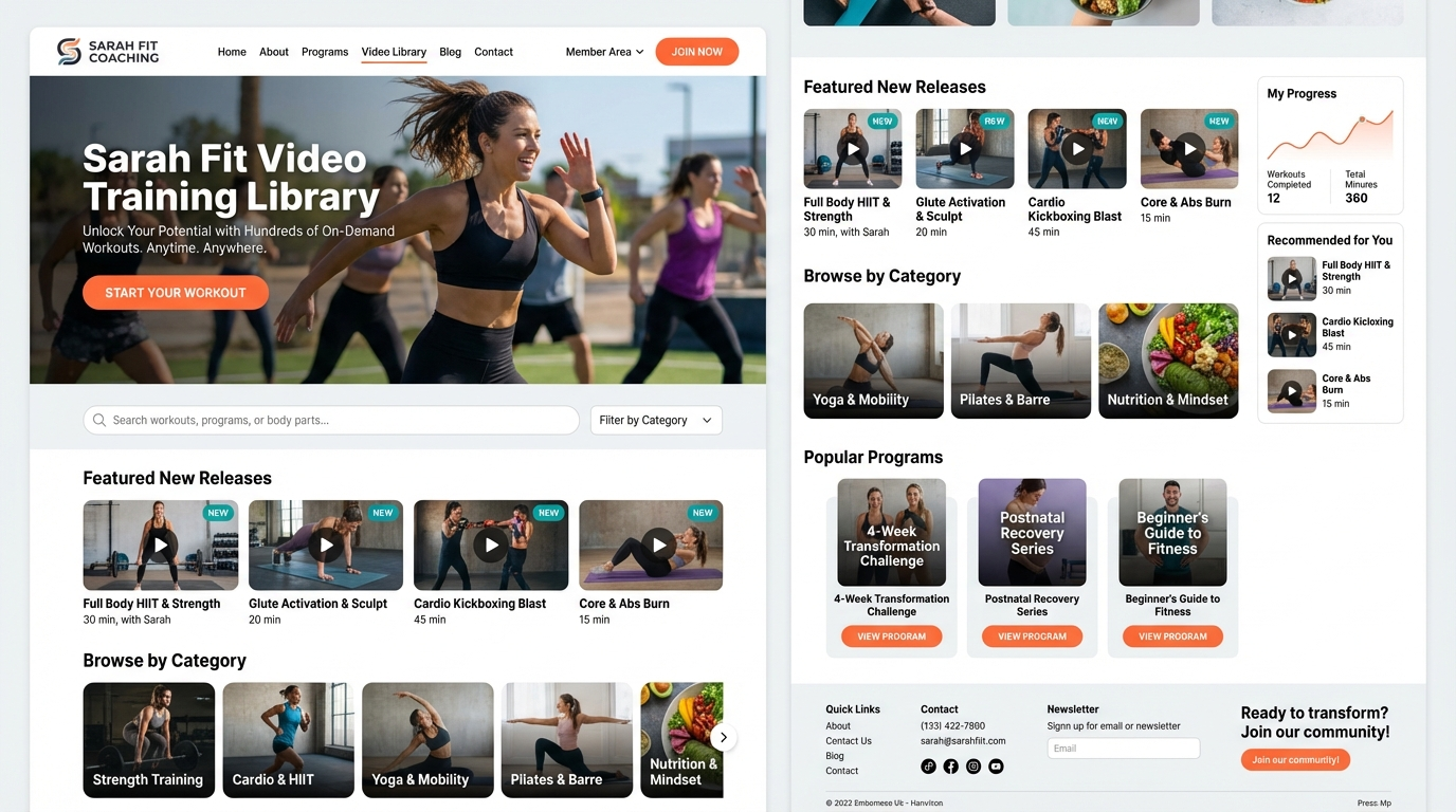 Sarah Fit Coaching Dashboard Variant preview